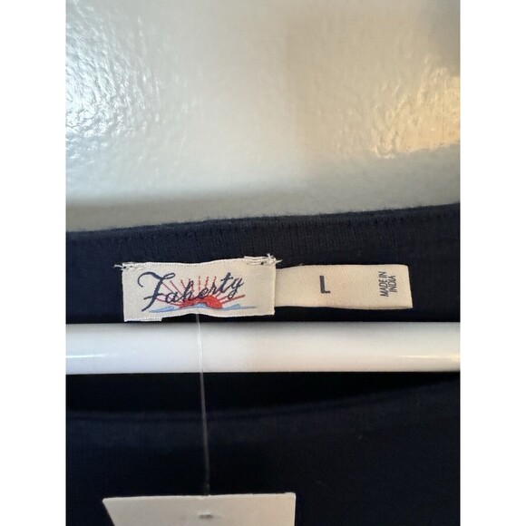 Faherty Sport Jersey Shirt Womens Large Long Sleeve Tee Cape May Stripe NWT - Picture 4 of 8